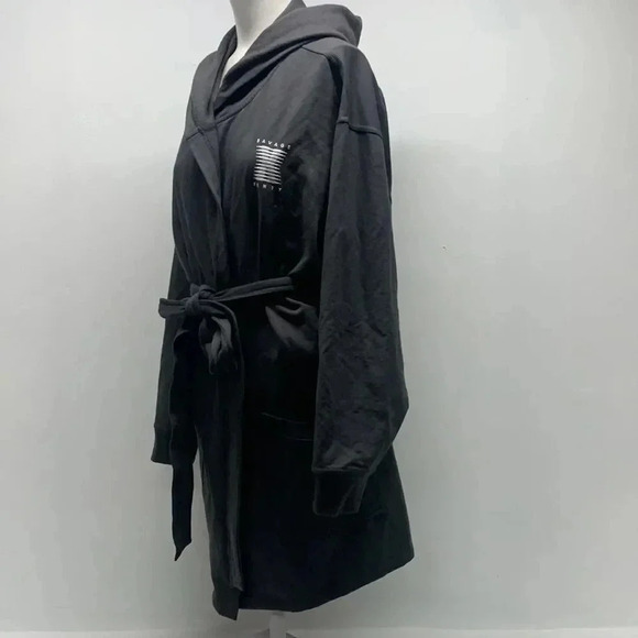 Savage X Fenty Bath Robe Forever Savage Showgirl Short Hooded Belted Gray XS S - Picture 5 of 13